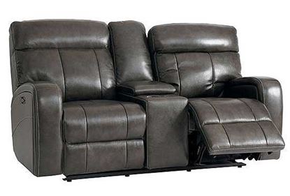 Beaumont Leather Reclining Loveseat with Console