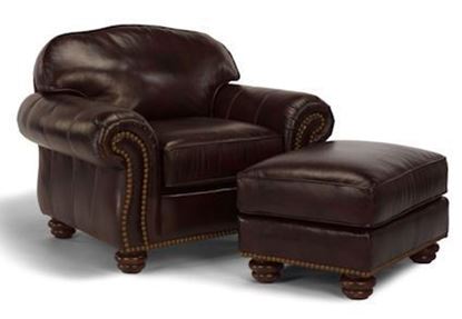 Bexley Leather Chair & Ottoman w/Nails (3648-10-8)