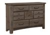 Sawmill 7 Drawer Dresser in a Saddle Gray finish
