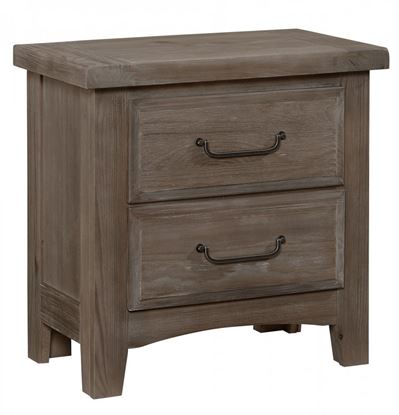 Sawmill 2 Drawer Nightstand with a Saddle Gray finish