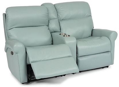Davis Reclining Leather Loveseat with Console (3902-601) 