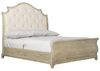 Rustic Patina Upholstered Sleigh Bed (387-H33, 387-FR33) in a Sand finish by Bernhardt furniture