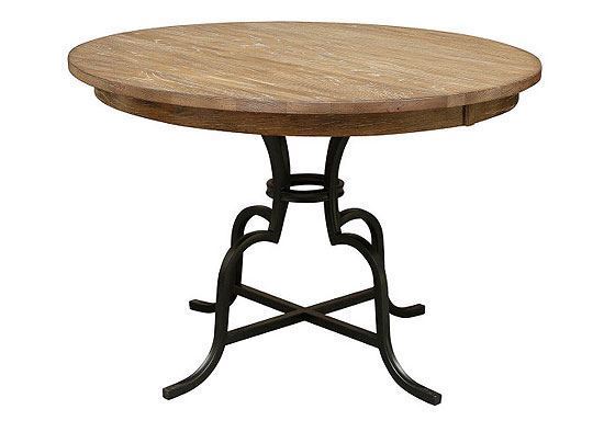 The Nook Oak - 44" Counter Height Round Table with Metal Base in a Brushed Oak (663-44MCP) finish