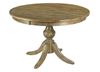 The Nook Oak - 44" Round Dining Table with Wood Base (663-44WP Brushed Oak) by Kincaid furniture