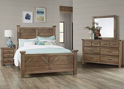 Chestnut Creek Bedroom Collection with Plank bed in a Fawn finish