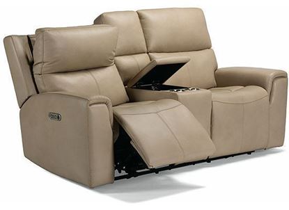 Jarvis Power Reclining Loveseat with Console and Power Headrests 1828-64PH from Flexsteel furniture