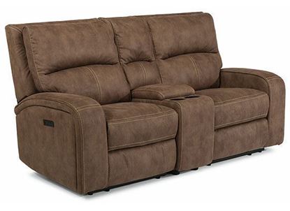 Nirvana Power Reclining Loveseat with Console and Power Headrests 1650-64PH from Flexsteel furniture