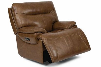 SADDLE Power Leather Recliner with Power Headrest 1932-54PH from Flexsteel