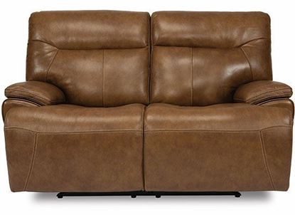 SADDLE Power Reclining Leather Loveseat with Power Headrests 1932-60PH from Flexsteel