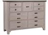 Bungalow Home Master Dresser - 9 Drawer in a Dover Grey finish from Vaughan-Bassett furniture