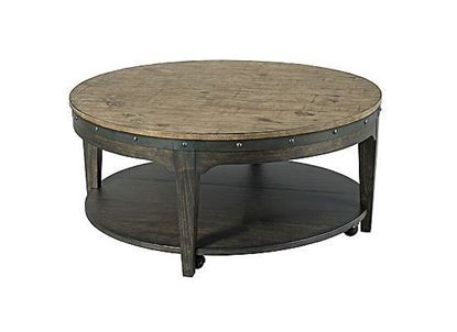 ARTISANS ROUND COCKTAIL TABLE PLANK ROAD COLLECTION ITEM # 706-911C BY KINCAID